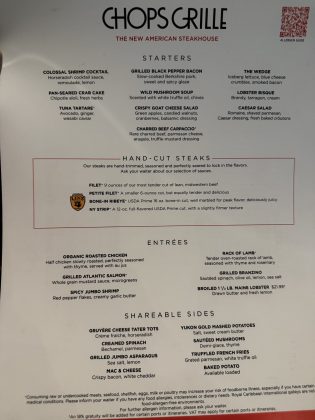 Enchantment | Chops Grille | Dinner menu